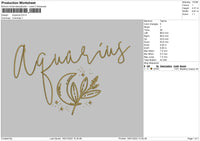 Aquarius Embroidery File 4 size