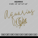 Aquarius Embroidery File 4 size