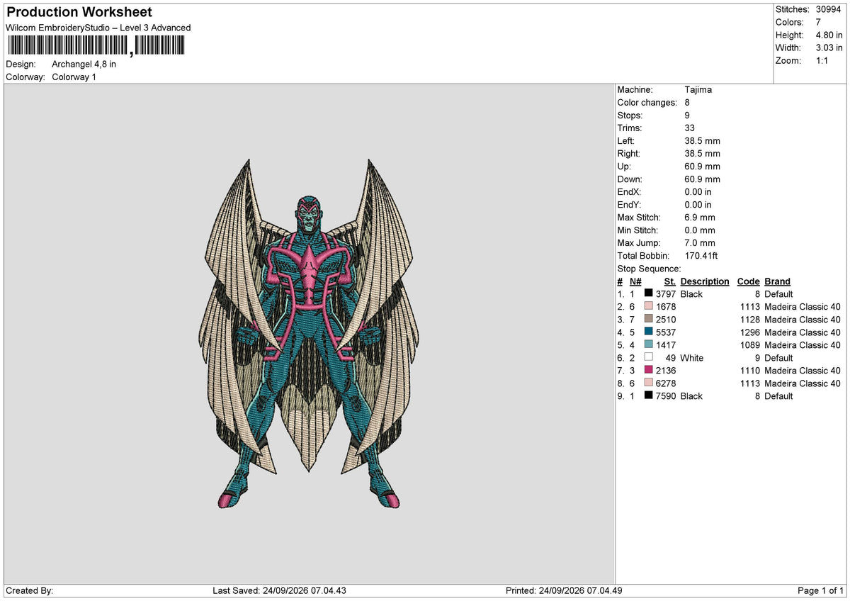 Archangel Embroidery Machine Design Files