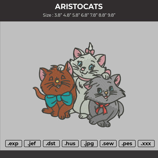 Aristocats Embroidery File 6 sizes