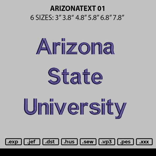 Arizonatext 01 Embroidery File 6 sizes