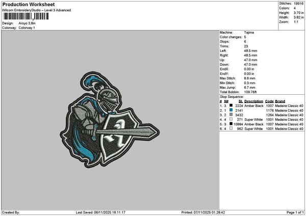 Aroyo -sword Embroidery File 6 sizes