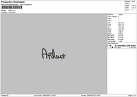 Arthurstext Embroidery File 6 sizes