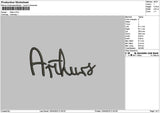 Arthurstext Embroidery File 6 sizes