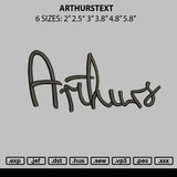 Arthurstext Embroidery File 6 sizes