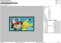 Ash And Pikachu Embroidery File 4 sizes