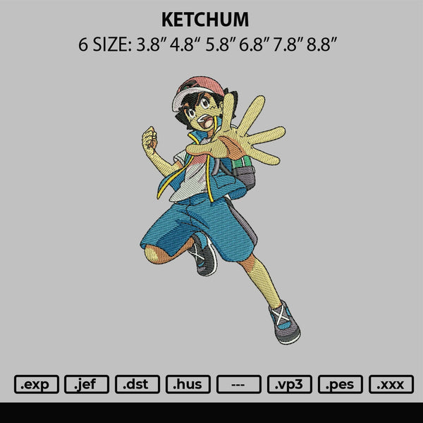 Ketchum Embroidery FIle 6 sizes