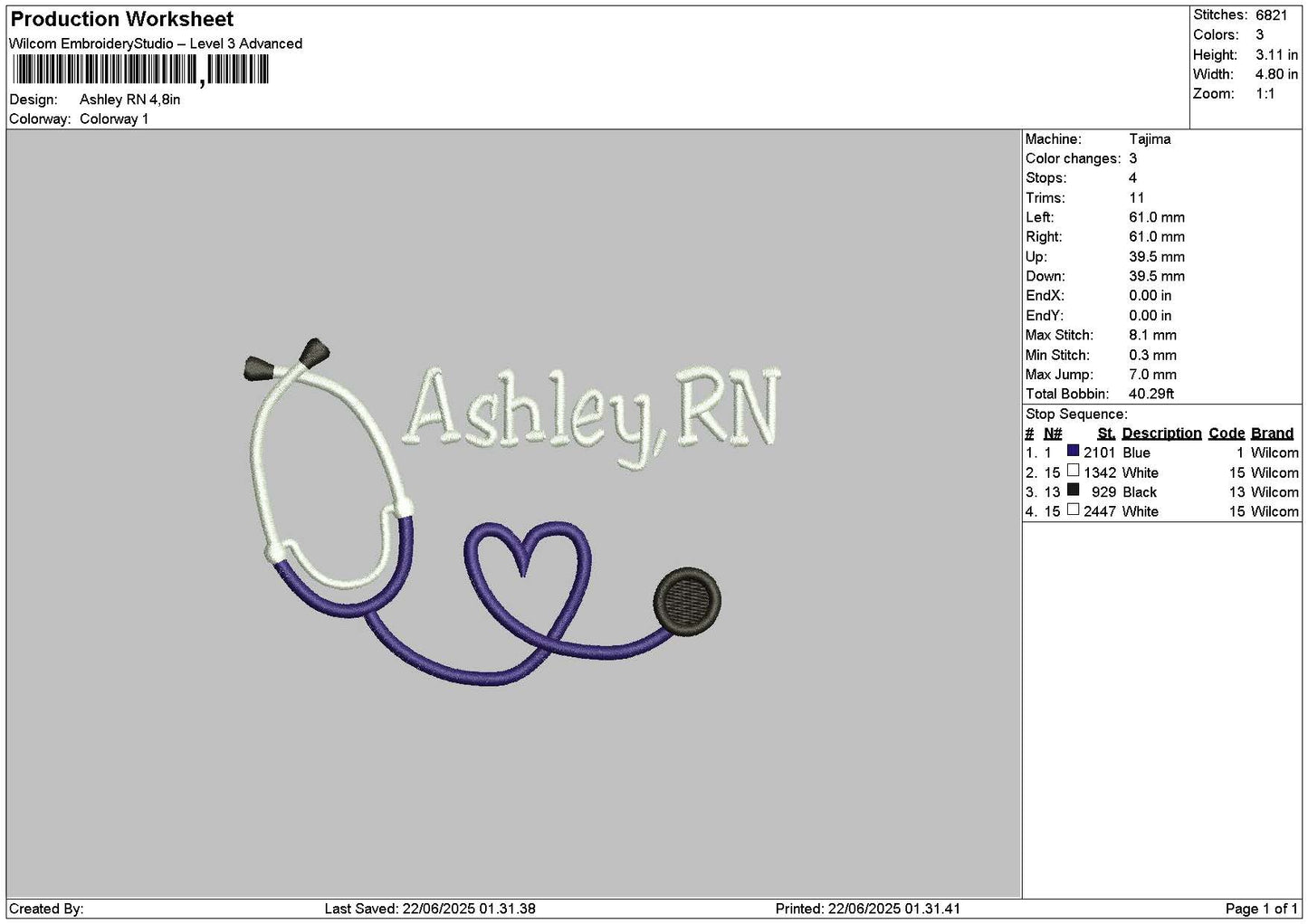 Ashleytext 2206 Embroidery File 6 sizes