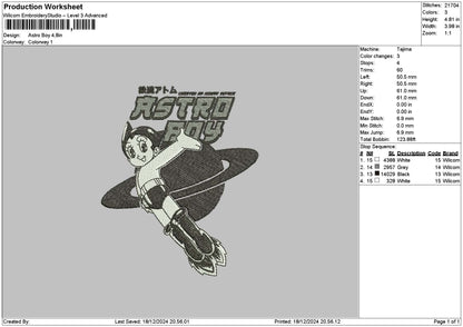 Astro 1812 Embroidery File 6 sizes
