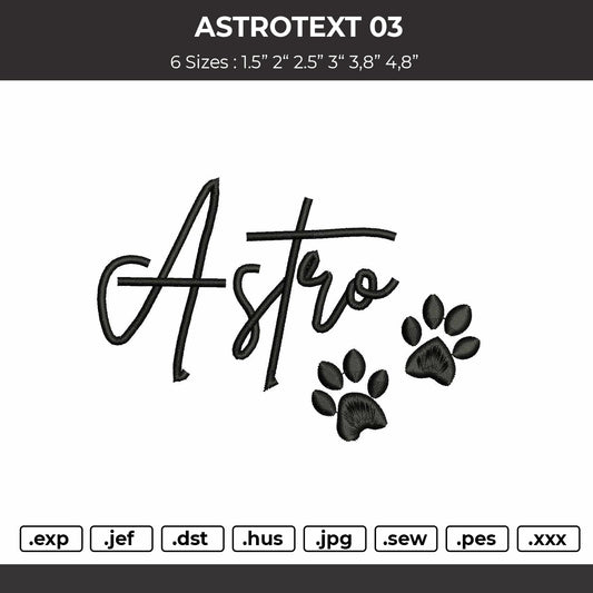 Astrotext 03 Embroidery File 6 sizes