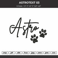 Astrotext 03 Embroidery File 6 sizes