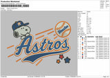 Astros Snoopy 0706 Embroidery File 6 sizes