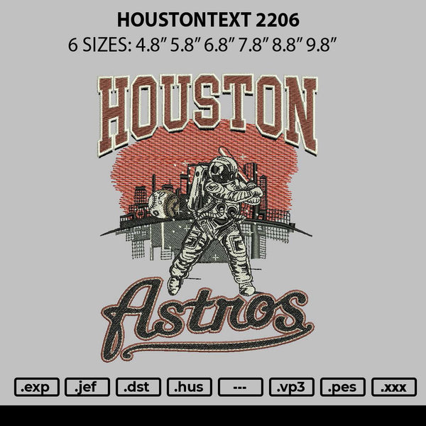Houstontext 2206 Embroidery File 6 sizes