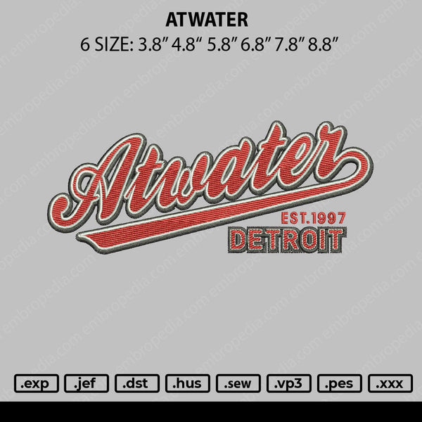 Atwater Embroidery File 6 sizes