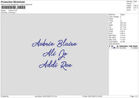 Names 03 Embroidery File 6 sizes