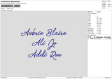 Names 03 Embroidery File 6 sizes