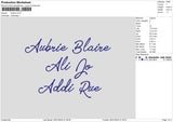 Names 03 Embroidery File 6 sizes