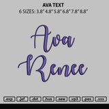 Ava Text Embroidery File 6 sizes