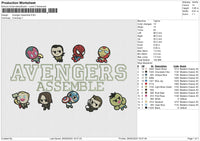 Avenger Assemble Embroidery File 6 size