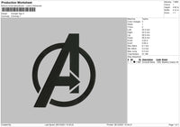 Avenger Logo Embroidery File 5 size