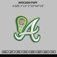 Avocado Puff Embroidery File 6 sizes