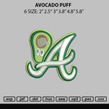 Avocado Puff Embroidery File 6 sizes