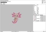 Axolot Embroidery File 6 sizes