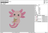 Axolot Embroidery File 6 sizes