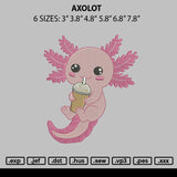 Axolot Embroidery File 6 sizes