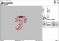 Axolot V2 Embroidery File 6 sizes