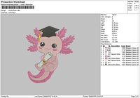 Axolot V2 Embroidery File 6 sizes
