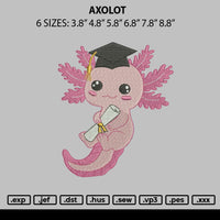 Axolot V2 Embroidery File 6 sizes