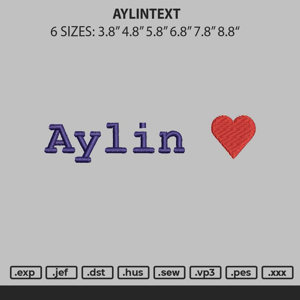 Aylintext Embroidery File 6 sizes
