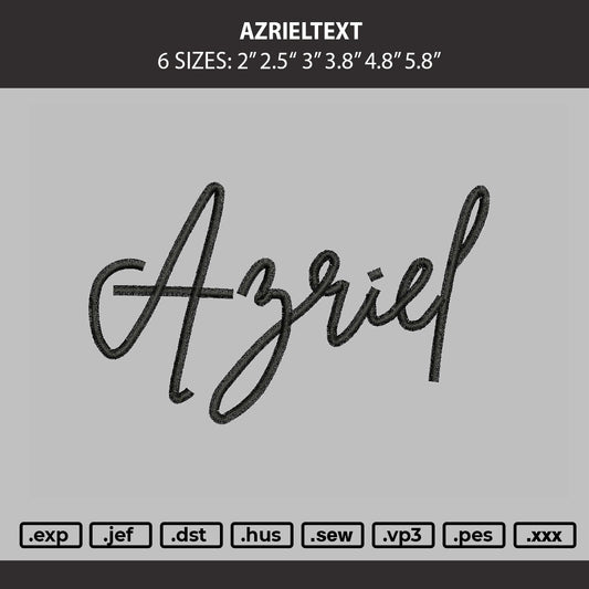 Azrieltext Embroidery File 6 sizes