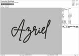 Azrieltext Embroidery File 6 sizes