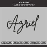 Azrieltext Embroidery File 6 sizes