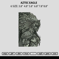 Aztec Eagle Embroidery File 6 sizes