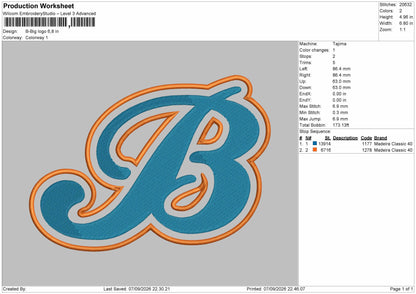 B Big Sizes Embroidery Machine Design File 6 sizes