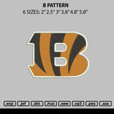 B Pattern Embroidery File 6 sizes