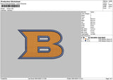 B Text Logo 2901 Embroidery File 6 sizes