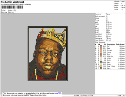 Biggie Embroidery File 4 size