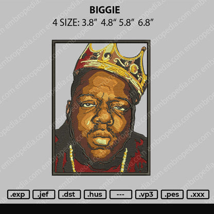 Biggie Embroidery File 4 size