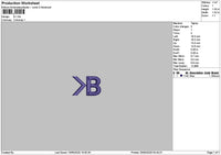 B Small Text Embroidery File 6 sizes
