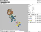 Bear Kanye Embroidery File 4 size