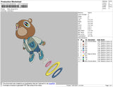 Bear Kanye Embroidery File 4 size