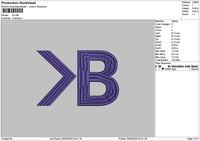 B Small Text Embroidery File 6 sizes