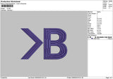 B Small Text Embroidery File 6 sizes