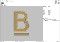 B Alphabet Embroidery File 4 size