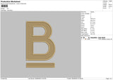 B Alphabet Embroidery File 4 size