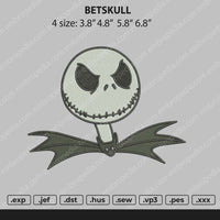 Batskull Embroidery File 4 size